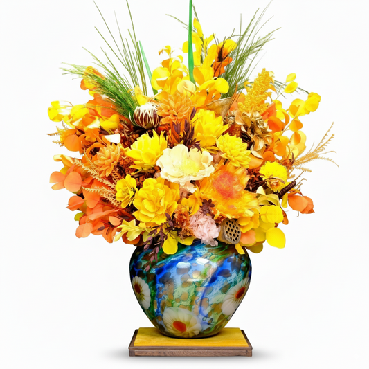 Sunburst Chrysanthemum & Rose Bouquet — Preserved Flowers