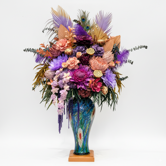 Amethyst Peony & Dahlia Grand Arrangement — Preserved Flowers